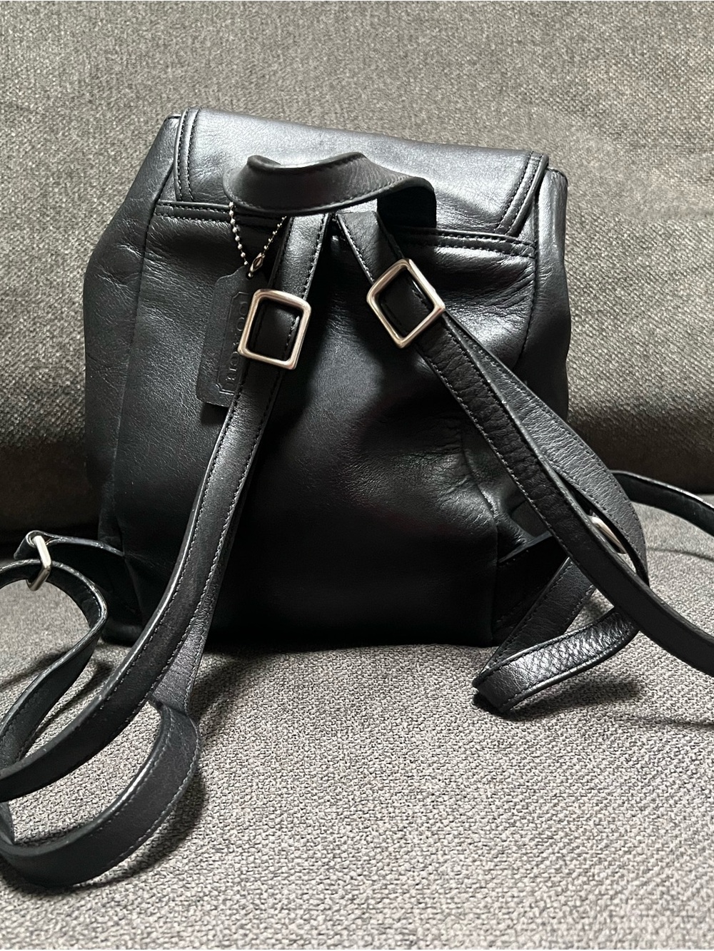EXCELLENT CONDITION Coach Black Leather DayPack Back pack - Authentic! - Picture 3 of 12